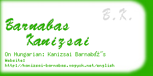 barnabas kanizsai business card